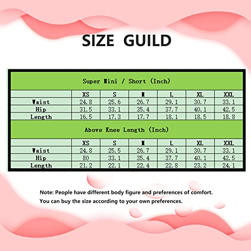 Topdress Women's Bodycon Pencil Skirts Basic Elastic High Waisted Stretch Short Skirt Knee Lenght with Slit Midi Red Black Dot Small