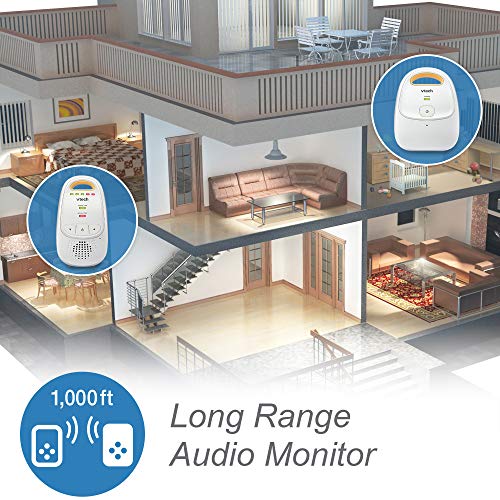 VTech Upgraded Audio Baby Monitor with Rechargeable Battery, Long Range, and Crystal-Clear Sound