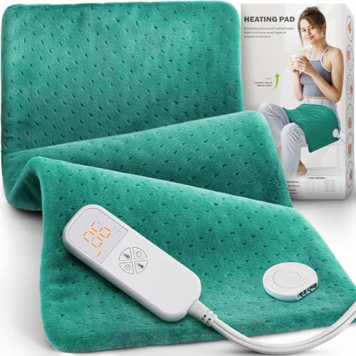 Heating Pad for Back Pain & Cramps - Ultimate Pain Relief & Versatile Gift for Women, Men, Dad, Mom - Ideal for Christmas, Father's Day, Mother's Day - Soft Machine Wash Fabric, King Size 12"x24"