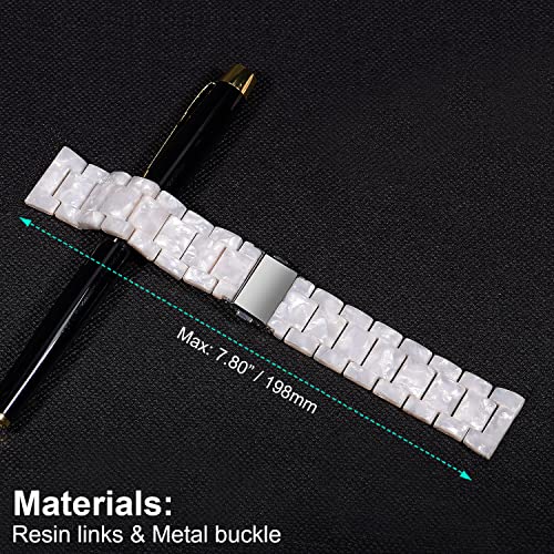 LAREDTREE Resin 20mm Watch Band Compatible with Samsung Galaxy Watch 5 Band 40mm 44mm/Galaxy Watch 4 40mm 44mm/Active 2 Watch Bands 40mm 44mm/Active 40mm/Watch 4 Classic 42mm 46mm, Watch 3 41mm Women