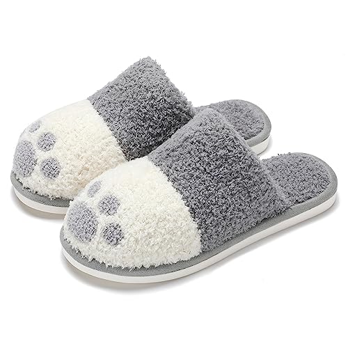 SINNO Cute Animal Slippers for Women Indoor Outdoor Memory Foam House Slippers Soft Warm Cozy Fuzzy Bedroom Non-Slip Shoes Christmas Gift ladies Slippers