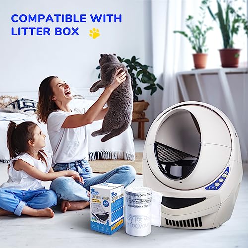 Bilibara Litter Box Liner Bag Compatible with Cat litter Box 3 and 4, 60 Pack - Extra Thick Waste Bags for Self-Cleaning Pet Kitty Litter Box Drawer Liners, 9-11 Gallons Home/Kitchen Trash Bags