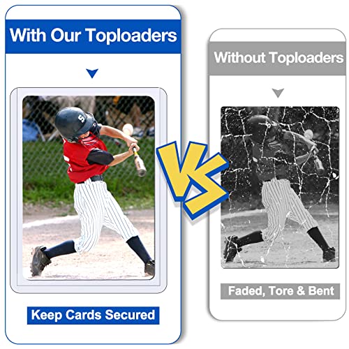 32 Count Toploaders for Cards, Sooez 35PT Toploader Card Protector, 3" x 4" Hard Plastic Card Sleeves, Baseball Card Protector, Topload Card Holder Case for Collectible Trading Cards Sports Cards