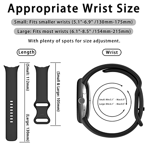 Eiavike Band Compatible with Google Pixel Watch 3 41mm/Pixel Watch 2/1, Soft Silicone Sport Watch Bands Replacement Watch Strap Bracelet for Google Pixel Watch Smartwatch Accessories