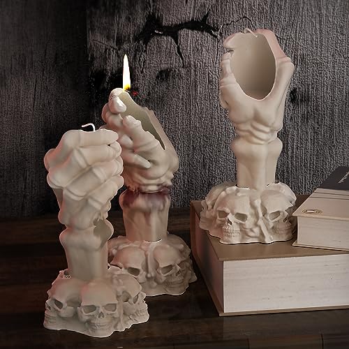 Skull Candle Mold Candle Holder Mold Skull Resin Mold Clay Mold Jewelry Resin Casting Mold Candle Making Molds Craft Supplies 3D Mold Silicone Mold for Resin Casting Mold