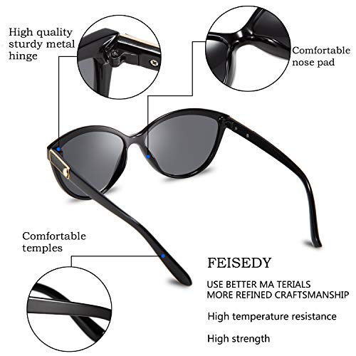 FEISEDY Classic Cateye Polarized Sunglasses for Women 100% UV Protection B2512