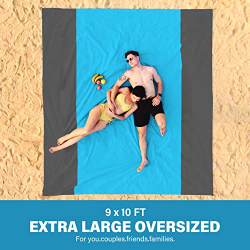 Famstar Beach Blanket Oversized Extra Large 78" X 81",Waterproof Sandproof Beach Blanket 1-7 Adults Lightweight Durable for Travel Camping Hiking Picnic