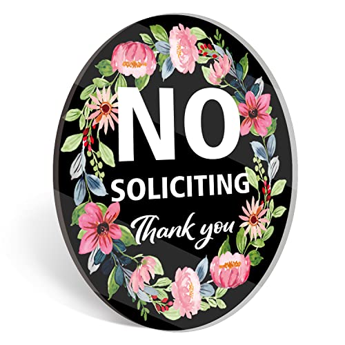 No Soliciting Sign for House, No Soliciting Signs for Home, Use for Office or Business Front Door Warning Reminder Signs, Apartment Porch Entrances Wall Decor Use 4.6" x 6" - PZB03