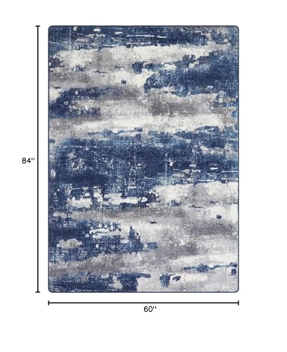 BEIMO Area Rugs 5x7 for Living Room Bedroom, Modern Abstract Machine Washable Large Soft Rug, Floor Carpet with Non Slip Backing for Dining Room，Blue