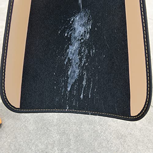 CAR PASS Waterproof Universal Fit Car Floor Mats, Car Mats Fit for SUV,Vans,sedans, Trucks,Set of 4pcs Car Carpet with Driver Heel Pad (Beige)