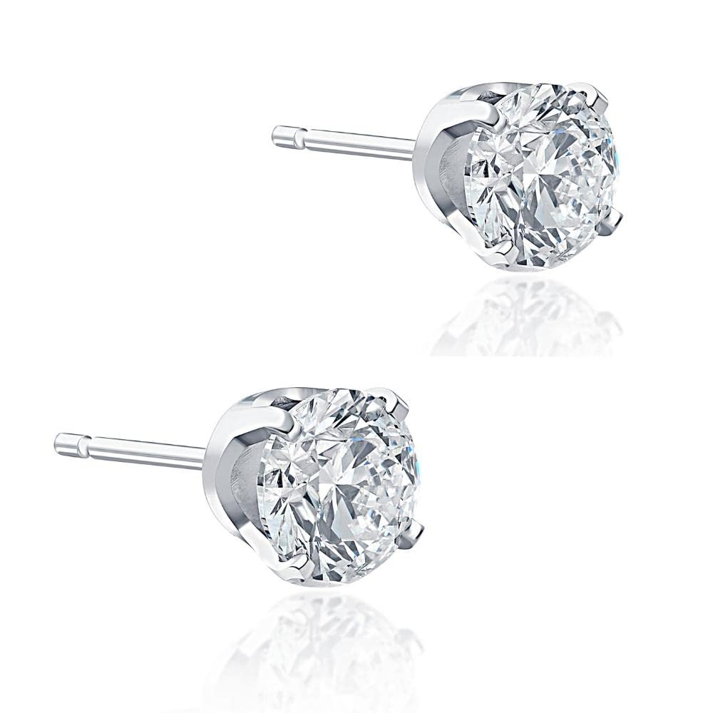 P3 POMPEII3 1 Carat (ctw) Diamond Studs in 14k White Gold Lab Grown