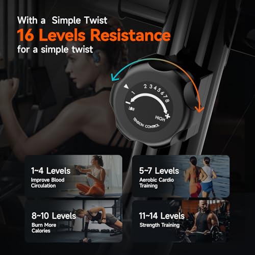 XVGVSV Recumbent Exercise Bike, Recumbent Stationary Bike for Home, Recumbent Bike with 400LB Weight Capacity Whisper-Quiet 16 Levels Magnetic Resistance Heart Rate Handle and Multi-Function LCD Comfortable Seat (Orange-Plus)
