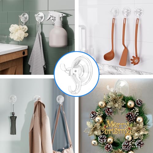 ANDGOO Suction Cup Hooks, 10 Pack Strong Vacuum Suction Cup for Shower Removable Wall Suction Cup Hangers for Bathroom, Kitchen Suction Holder for Window Glass, Door (Black)