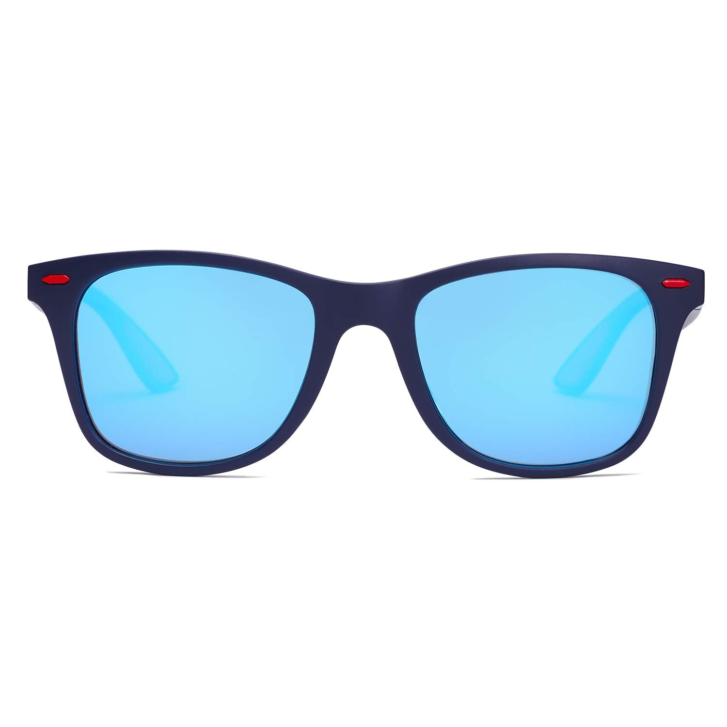 SOJOS Polarized Sports TR90 Sunglasses for Running Cycling Fishing Golf Driving SJ2101 with Matte Blue Frame/Blue Mirrored Lens