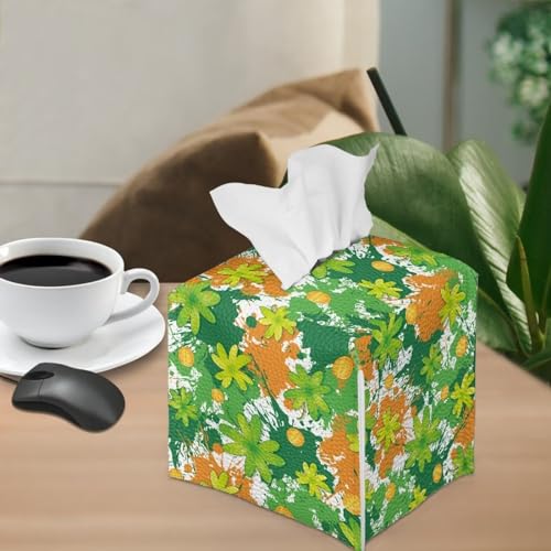 DISNIMO Valentine's Day Tissue Box Cover, PU Leather Square Tissue Box Holder, Paper Napkin Decorative Holder/Organizer for Bathroom Bedroom Countertops, Desk, Night Stands, Kitchen