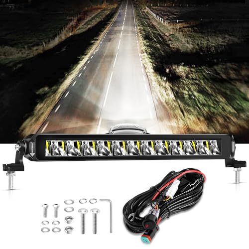 Auxbeam 12 Inch LED Light Bar 96W 10560LM Anti-Glare Offroad LED Driving Light Bar Dual Row Offroad Flood Driving Beam Work Light for Truck Jeep Cars Wrangler ATV UTV Boat