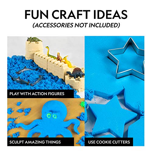 NATIONAL GEOGRAPHIC 6 Lb. Play Sand Combo Pack - 2 Lbs. Each of Blue, Purple and Natural Sand with Castle Molds - A Fun No Mess Sensory Activity, Kids Fake Sand Play Set (Amazon Exclusive)