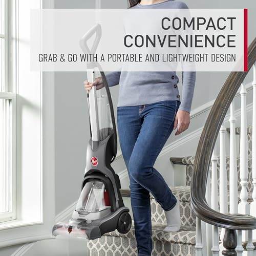 Hoover PowerDash Pet Advanced Compact Carpet Cleaner Machine with Above Floor Cleaning, for Carpet and Upholstery, Carpet Shampooer, Lightweight, Pet Stain and Odor Remover, FH55050PC, Grey