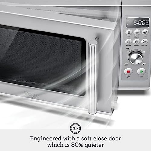 Breville BMO650SIL1BUC1 the Compact Wave Soft Close Countertop Microwave, Silver