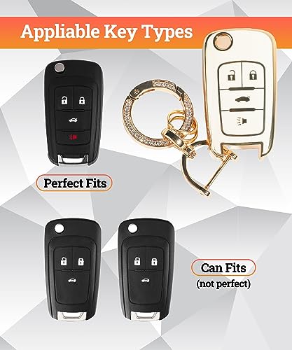 Zlirfy Key fob Cover,Soft TPU Key Shell,Car Accessories Key Shells Key Case with Key Chain,Car Key Case Car Key Shell Protection,Remote Smart Key Case,Car Key fob Cover(for f0rd b)