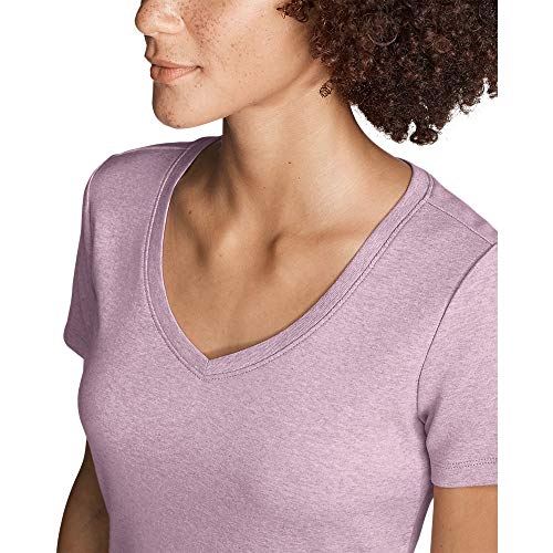 Eddie Bauer Women's Favorite Short-Sleeve V-Neck T-Shirt, Dusty Coral, Small
