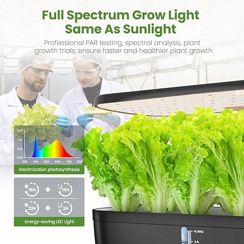 Indoor Garden Hydroponics Growing System 12 Pods, Indoor Herb Garden with LED Grow Light, Adjustable Height Up to 10.8inch, Hydroponics for Family