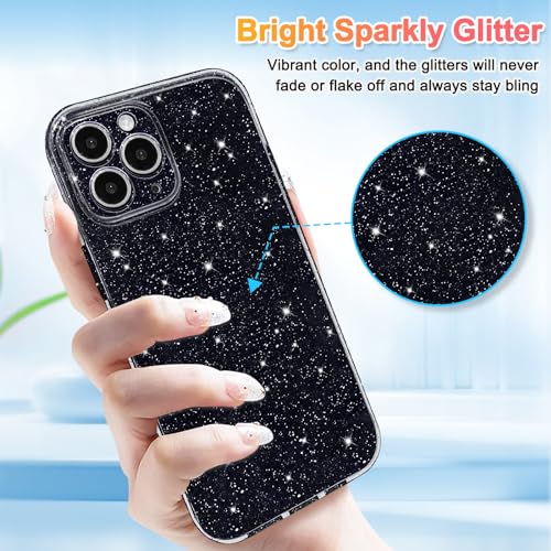 Hython Case for iPhone 12 Pro Case Glitter Cute Sparkly Shiny Bling Sparkle Phone Cases 6.1", Thin Slim Fit Soft TPU Bumper Shockproof Rubber Protective Cover for Women Girls Girly, Red