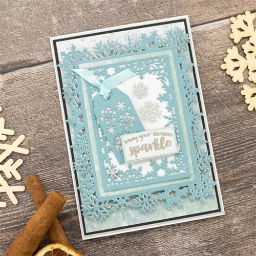 FAWENUCY Scrapbooking Die-Cuts, Christmas Metal Cutting Dies for Card Making, Paper Craft Punch Template, Background Embossing Stencils, DIY Album Décor (Home-10.1x3.9cm)