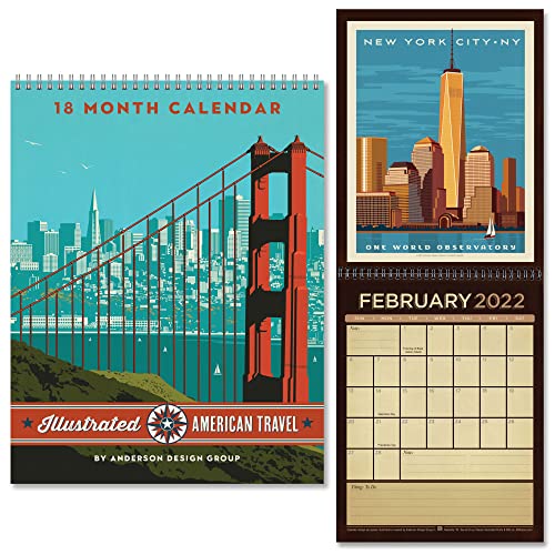 Americanflat 2024 Calendar - National Park Artworks Designed by Kai Carpenter - Large Wall Calendar with Monthly Format - Hanging Monthly Calendar Planner - 10x26 Inches When Open