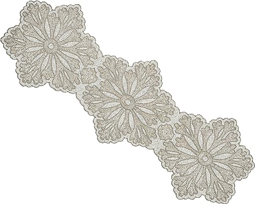 Beaded Table Runner 36inch Glitz Table Runner Decorative Runner Farmhouse Decor Table Runner Bridal Shower Beaded Table Runner Beaded Christmas Table Runner - Chiffon White Sapphire