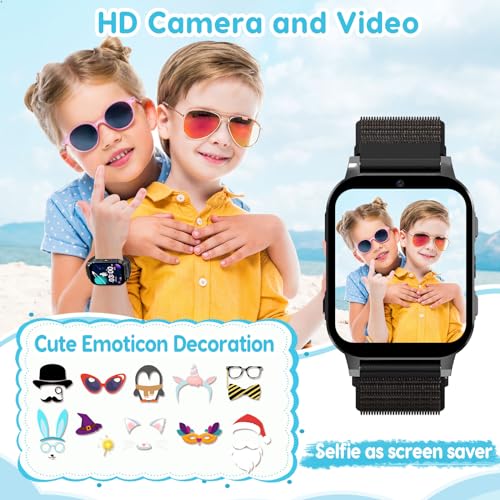 cjc Smart Watch for Kids Gift for Girls Ages 4-12 - Includes Screen Protector, 30 Games, 140 Learning Cards, HD Touch Screen, Camera, Music, Pedometer - Fun & Educational Birthday Gift Idea