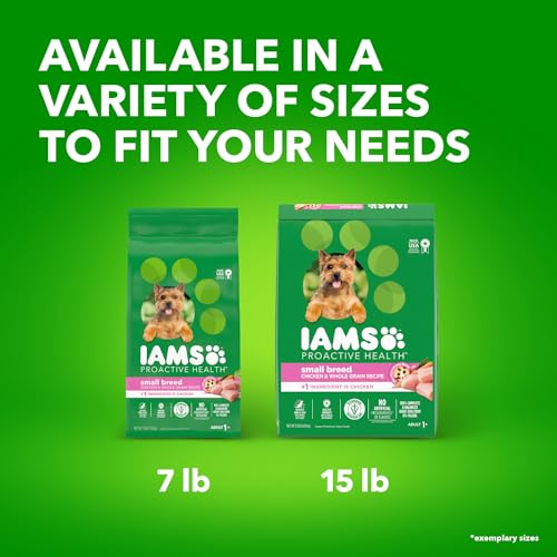 IAMS Small & Toy Breed Adult Dry Dog Food for Small Dogs with Real Chicken, 7 lb. Bag