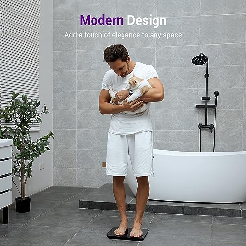 Ovutek Bathroom Scales Digital Weight, Topnotch Quality 450lb Weight Scale, Most Accurate to 0.05lb, Automatic Weighing Scale for Body Weight, Baby, Pet, Larger LED, Sturdy and Durable Base Machine