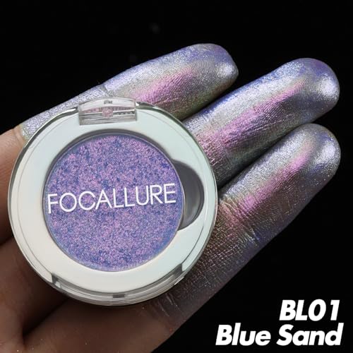 FOCALLURE Eyes On Me Pressed Powder Eyeshadow, Glitter Eye Makeup & Highlight, Long-Lasting, High Pigmented Single Shade Eye Color, Shimmery Finish, Hypoallergenic, PK03 Love Language