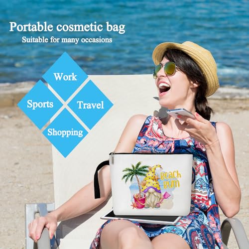 Summer Beach Makeup Bag for Women, Beach Life Lemon Make Up Bag Zipper Cosmetic Travel Toiletry Pouch, Summer Travel Holiday Gifts Vacation Gifts for Women Mom Sister Bestie Organizer Purse -13