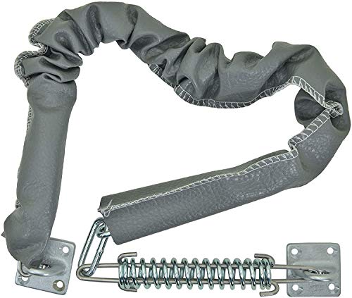 QCAA Extra Heavy Storm Door Chain Check, 25-1/2" Length, Zinc Die Cast Bracket, Matte Black, Steel Hook, Plastic Tube, 1 Pack, Made in Taiwan