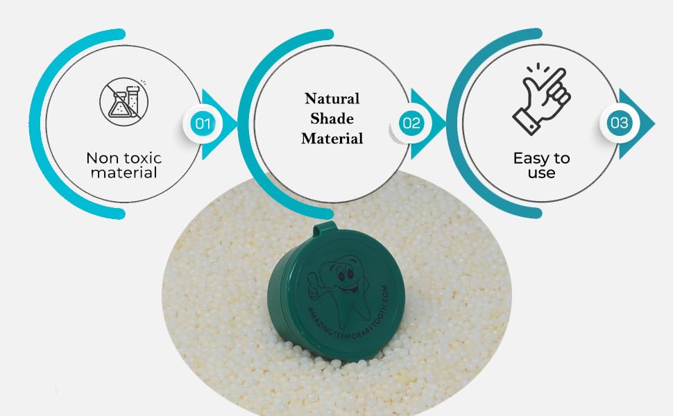 Amazing Temporary Tooth Replacement Kit, Temp Missing Teeth Repair,  Natural Shade