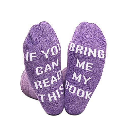 GJTIM Funny Reading Book Theme Socks If You Can Read This Bring Me My Book Reading Lover Gift for Her (Bring Me My Book)