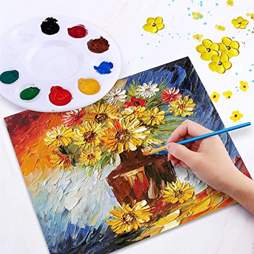 Painting Brush Palette Set, with 6 Packs of 60 Brushes and 6 Palettes,Nylon Brush Head, Suitable for Oil Watercolor, etc., Perfect Art Painting Set.