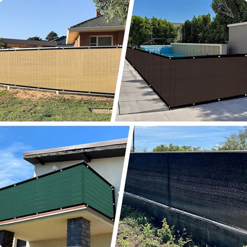 Cisvio Customizable Privacy Screen Fence 5'X37' Brown Heavy Duty 170 GSM Wind Screen & Dustproof Fence Ideal for Fencing Patios, Lawns, and Creating Intimate Outdoor Spaces