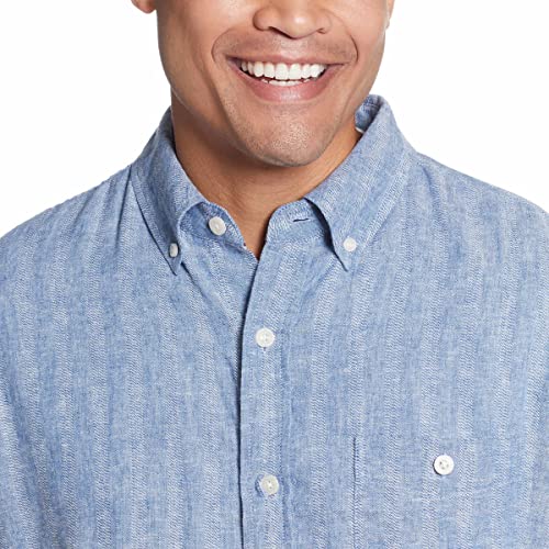 Weatherproof Vintage Men’s Short Sleeve Woven Shirt (Blue, Small)
