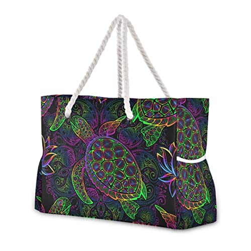 senya Beach Tote Bags for Women, Summer Beach Shell Sea Starfish Large Beach Shoulder Bag Pool Bags Purse