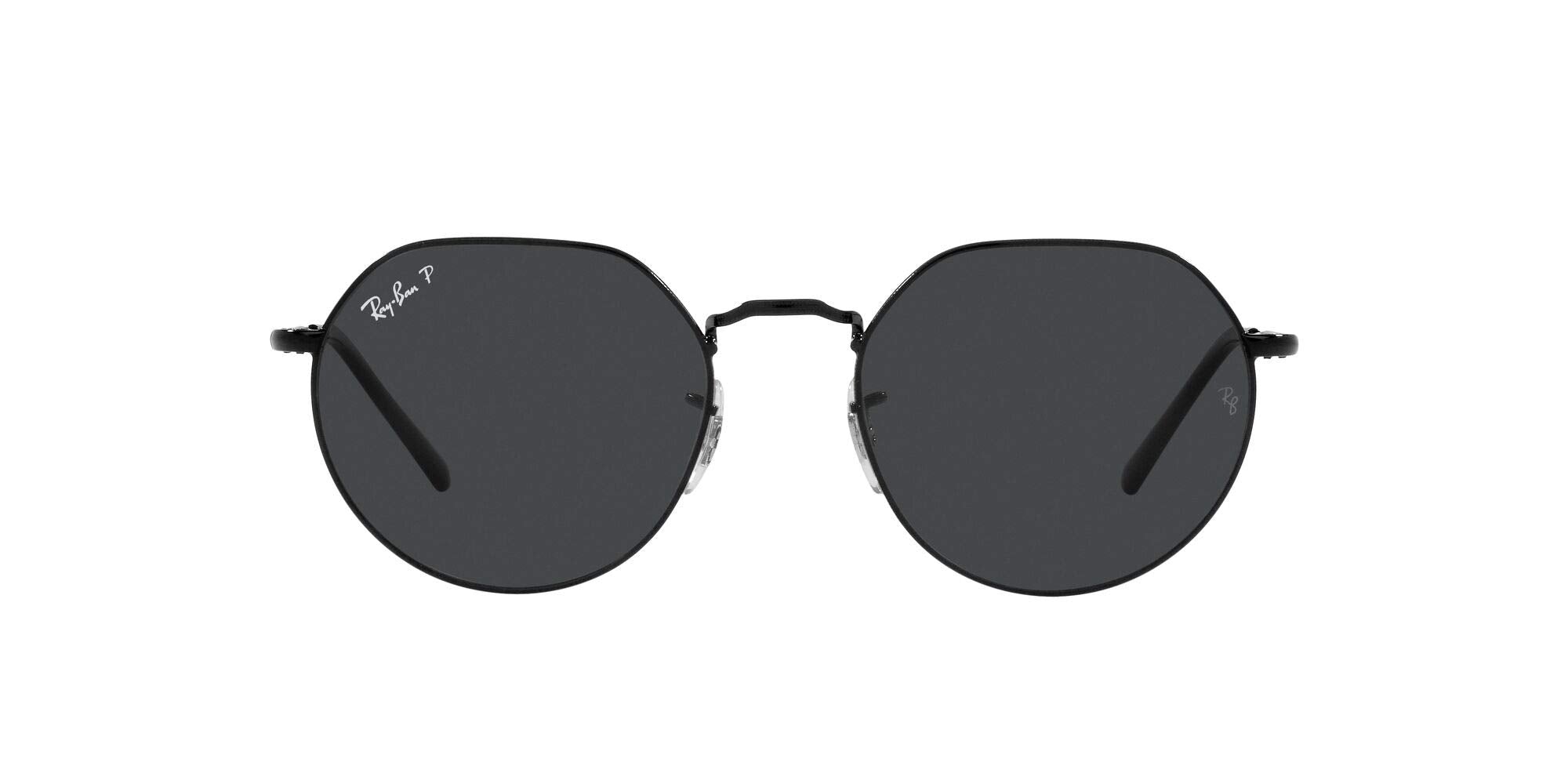 Ray-Ban RB3565 Jack Round Sunglasses, Black/Polarized Black, 51 mm