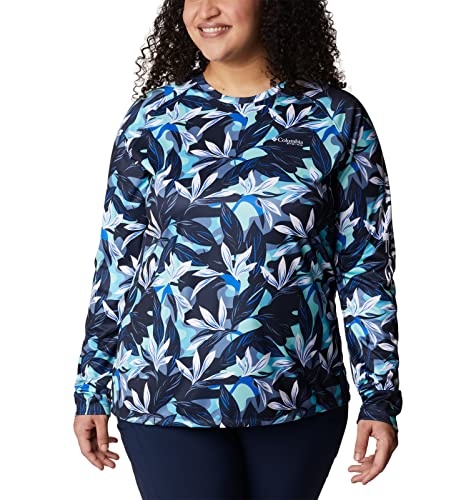 Columbia Women's Super Tidal Tee Long Sleeve, New Mint Gradient Scalefade, XX-Large