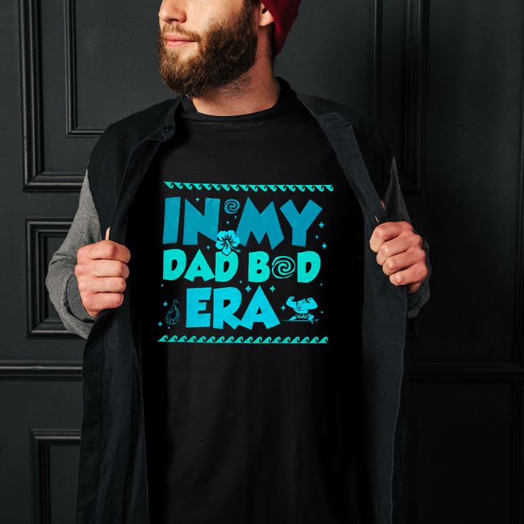 in My Dad BOD Era Shirts Men Funny Dad Shirt Retro Father's Day Letter Printed Shirt Black