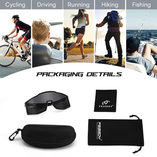 FEISEDY Sports Sunglasses Youth Baseball Cycling Sunglasses Teens Tennis Sunglasses Sun Glasses Men Women B0061