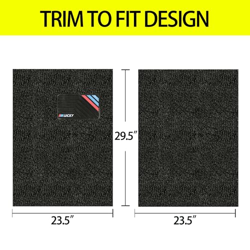 TISHIJIE Floor Mats for Cars, Trimmable Design All Weather Floor Mats, Universal Fit Automotive Floor Mats for Cars Trucks SUVs, Car Mats Front Mats 2PC (Black)