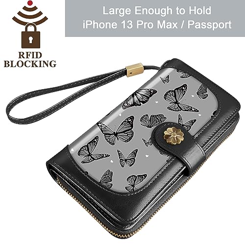 Coco Rossi Women Wallets Multi Card Case Wallet Clutch Wallet Card Holder Organizer Ladies Purse Wrist strap Purse, Pink Marble