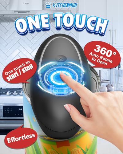 One Touch Electric Can Opener Fits Almost All Can Sizes for Seniors with Arthritis, Hand Held Battery Operated Can Opener with Smooth Edge, Food Safe Kitchen Gadgets Automatic Can Opener for Kitchen