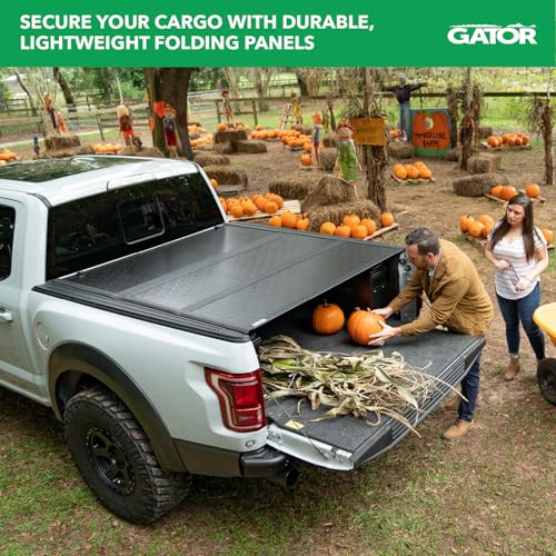Gator FX Hard Quad-Fold Truck Bed Tonneau Cover | 8828409 | Fits 2007 - 2021 Toyota Tundra w/o track system, will not work with Trail Edition models 5' 7" Bed (66.7")